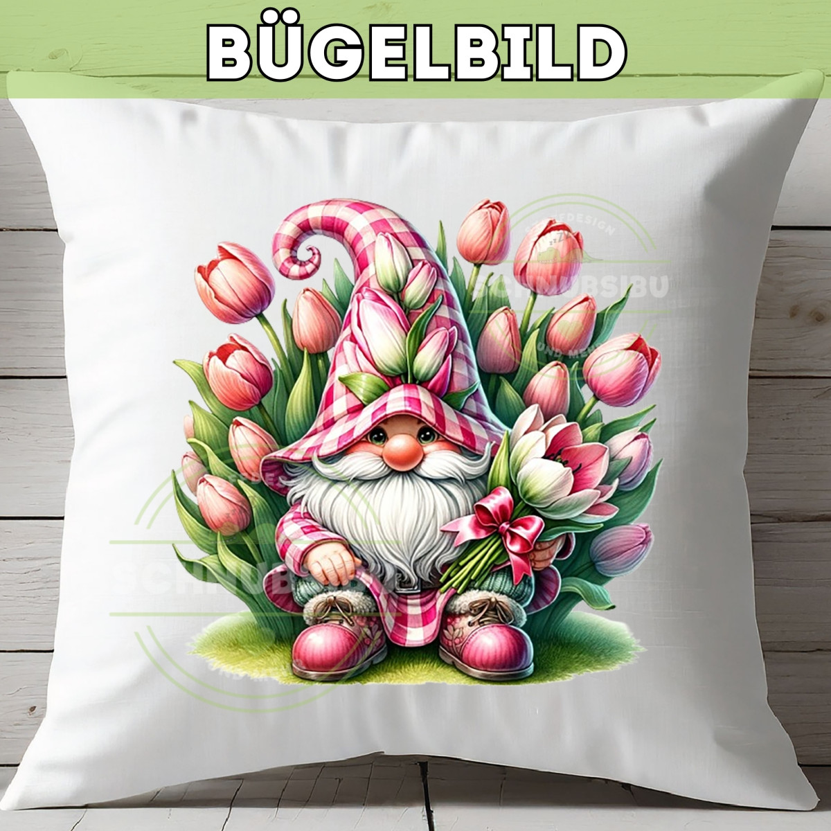 Bügelbild Wichtelkollektion - Tulpen